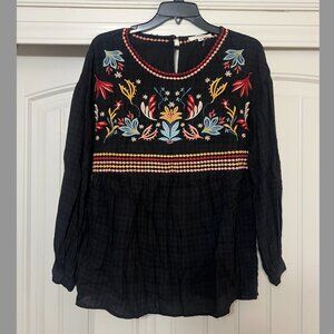 Andree by Unit Womens S Black Decorative Shirt